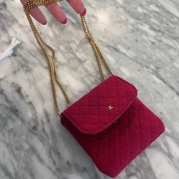 Chanel  Quilted Red Nano Flap Mini Micro Chain Bag - VINTAGE AUTHENTICATED - Picture 8 of 9